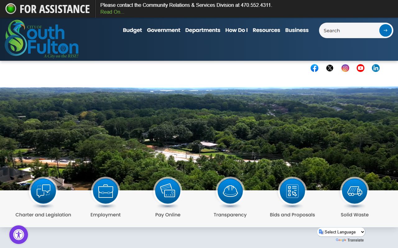 South Fulton Municipal Court website for searching criminal court records