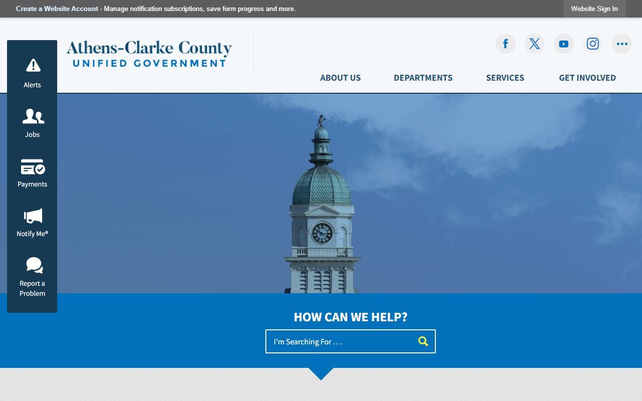 Athens-Clarke County government website for criminal records and public services