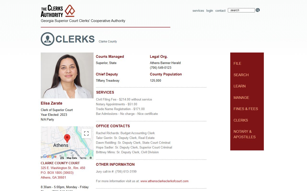 GSCCCA Clarke County page for criminal court records search