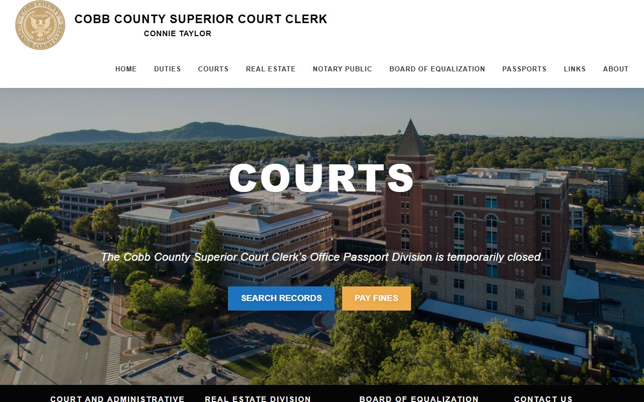 Cobb County Superior Court Clerk website for criminal court records