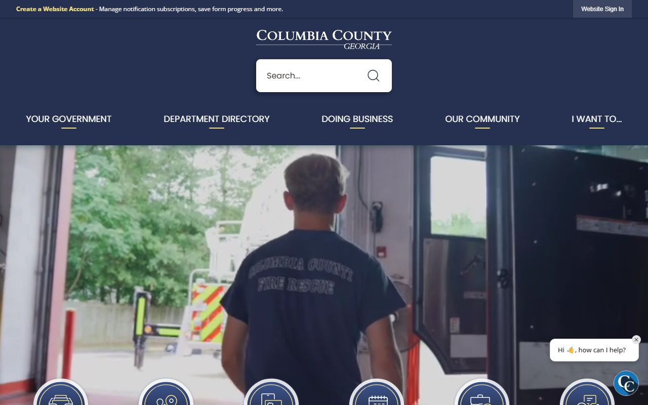 Columbia County government website for criminal records and public services