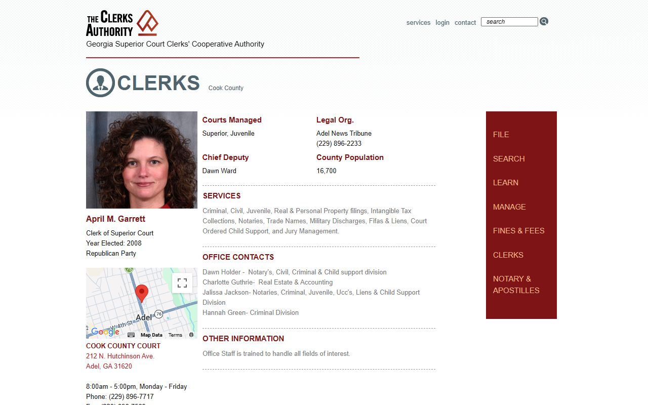 GSCCCA Cook County clerk page for criminal court records