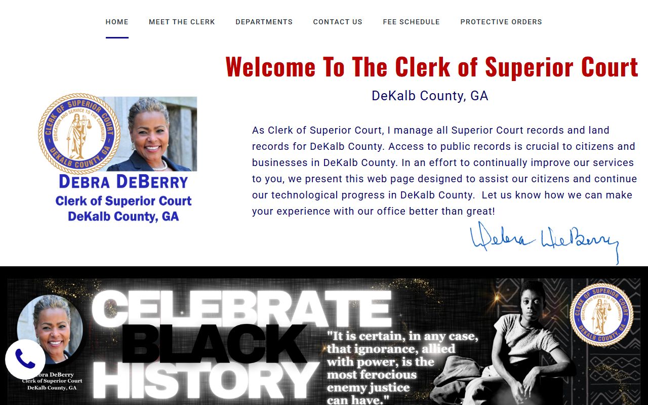 DeKalb County Superior Court Clerk homepage for criminal court records