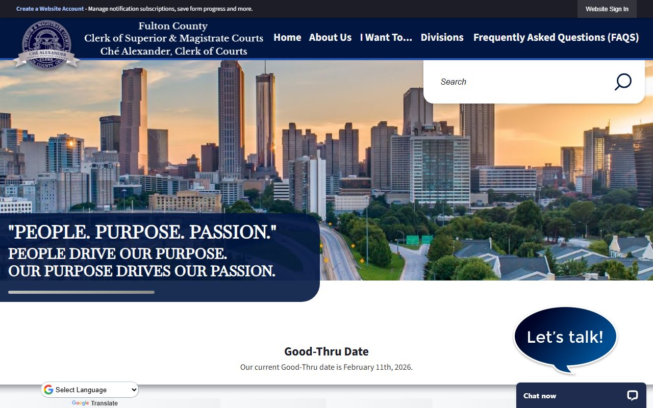 Fulton County Clerk of Superior Court homepage for criminal court records