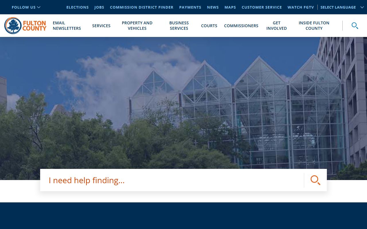 Fulton County government website for accessing criminal records and public services