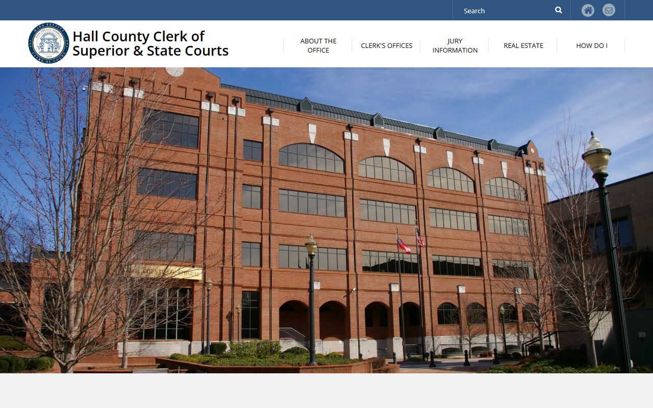 Hall County Clerk of Superior Court homepage for criminal court records