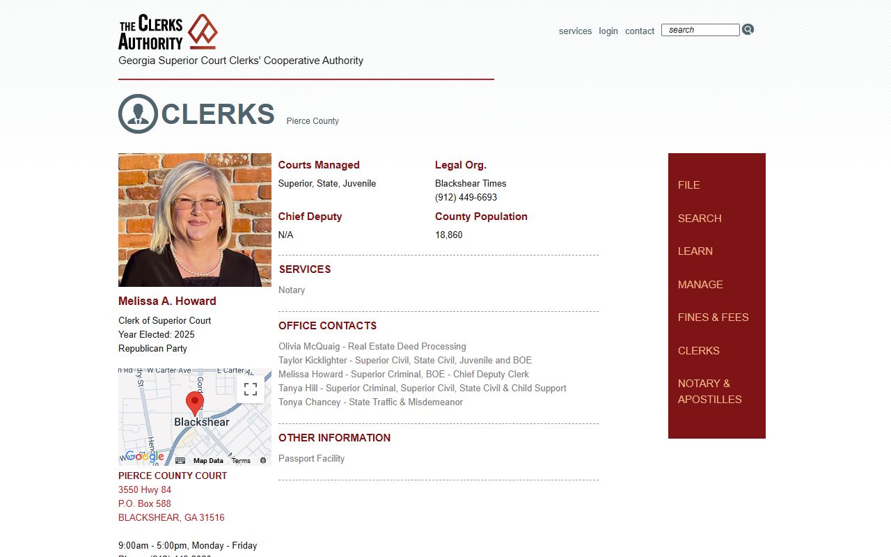 GSCCCA Peach County clerk page for criminal court records access