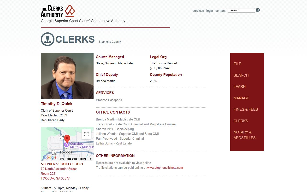 GSCCCA Schley County clerk page for criminal court records