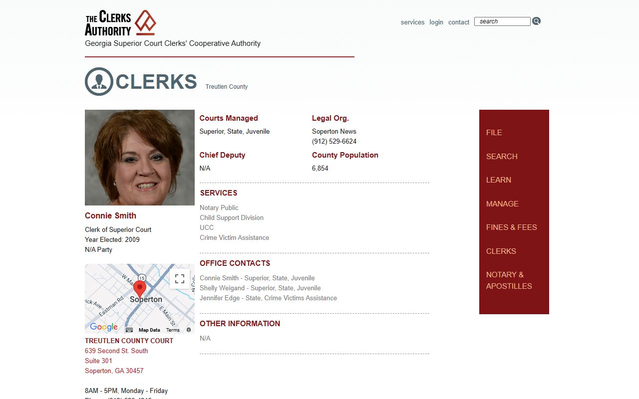 GSCCCA Toombs County clerk page for criminal court records