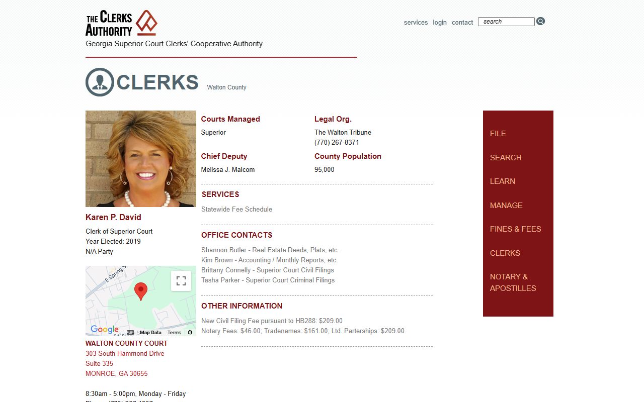 GSCCCA Union County clerk page for criminal court records