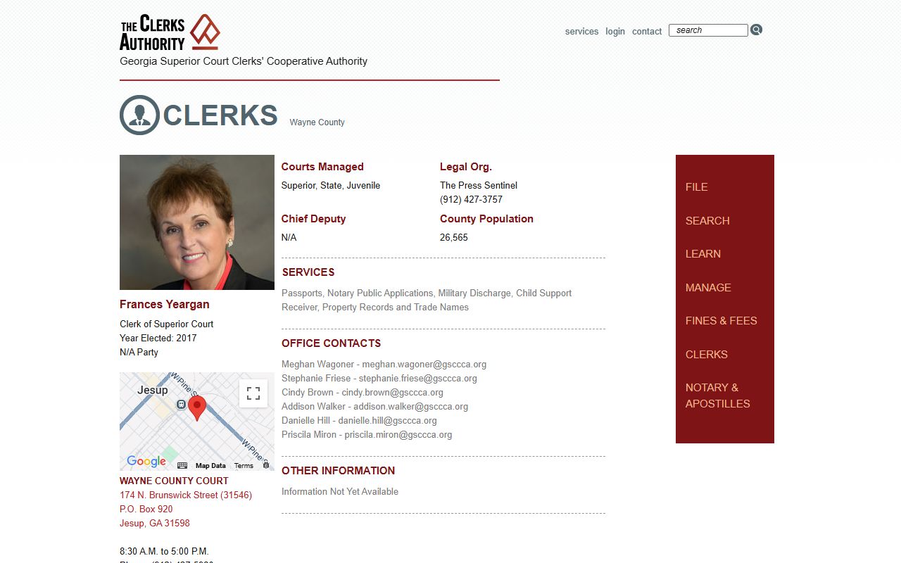 GSCCCA Walker County clerk page for criminal court records