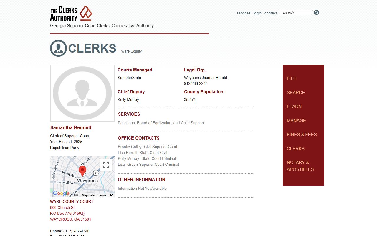 GSCCCA Walton County clerk page for criminal court records