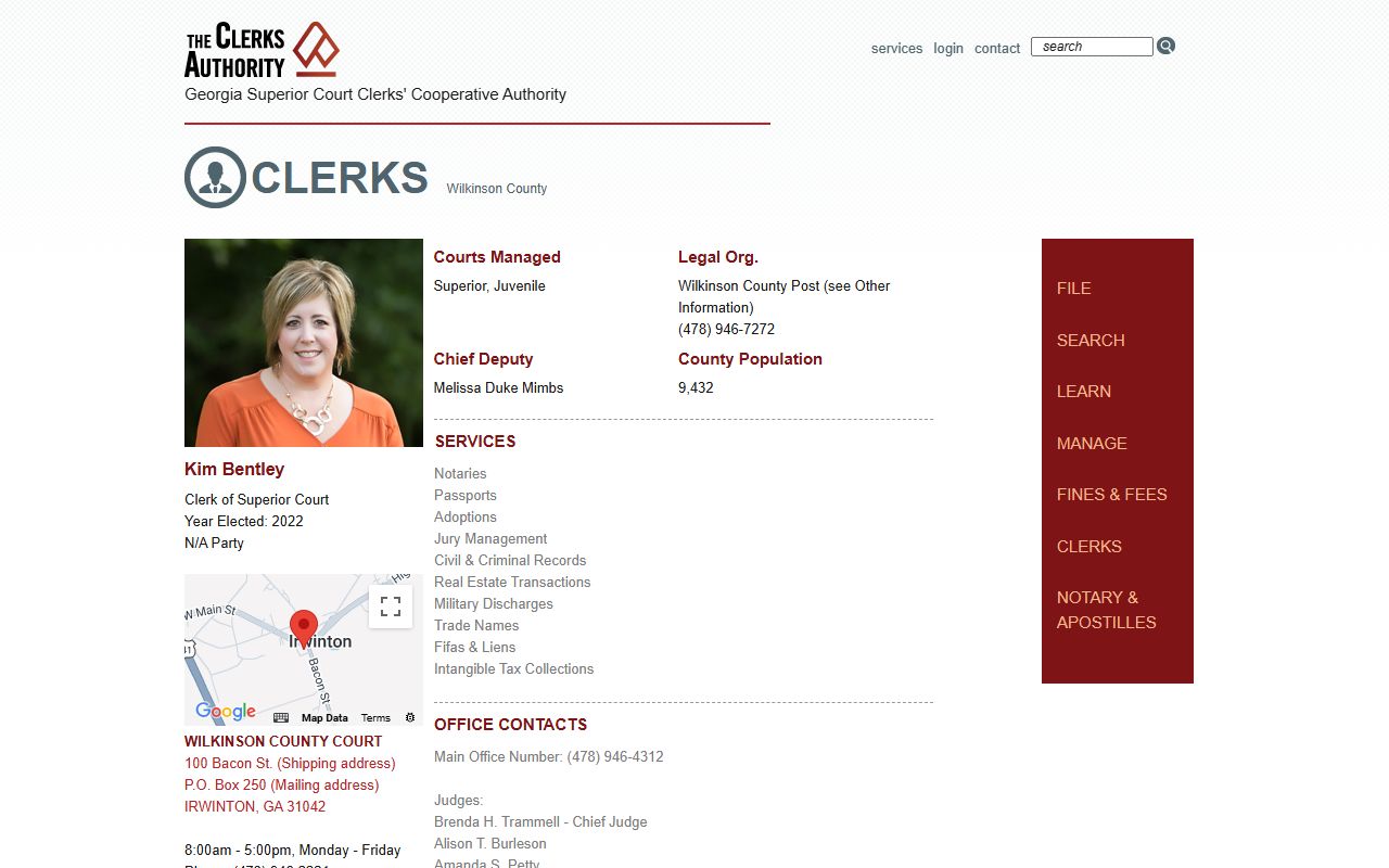 GSCCCA White County clerk page for criminal court records