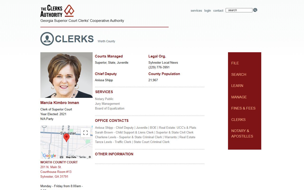 GSCCCA Wilcox County clerk page for criminal court records