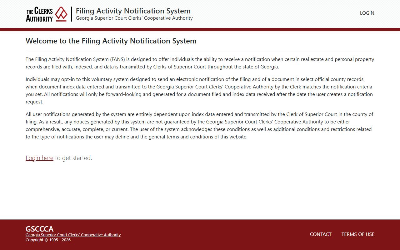 FANS Filing Activity Notification System for Georgia court records monitoring